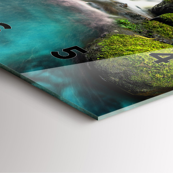 Skleněné hodiny čtvercové Thajský vodopád