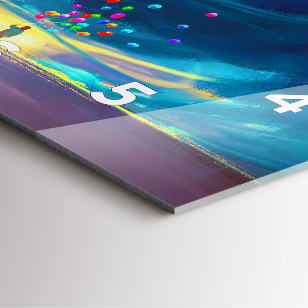 Skleněné hodiny čtvercové Dítě a balónky