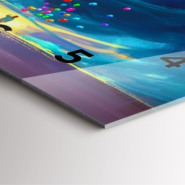 Skleněné hodiny čtvercové Dítě a balónky