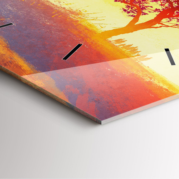 Skleněné hodiny čtvercové Podzimní krajina