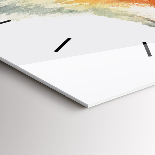 Skleněné hodiny čtvercové Akvarel mladá liška