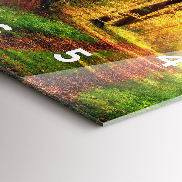 Skleněné hodiny čtvercové Podzimní lesní scenérie