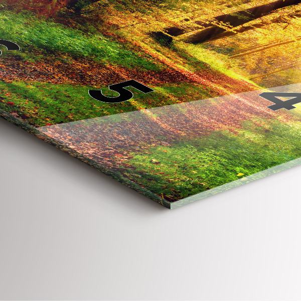 Skleněné hodiny čtvercové Podzimní lesní scenérie