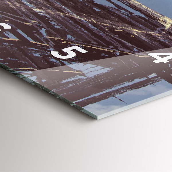 Skleněné hodiny čtvercové Anděl, most a kolo