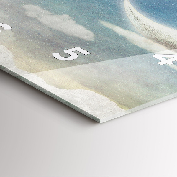 Skleněné hodiny čtvercové Dívka na měsíci