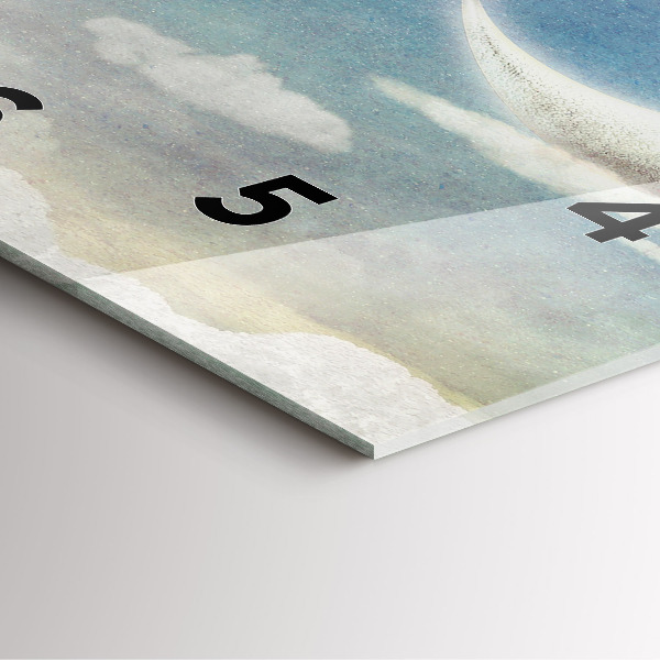 Skleněné hodiny čtvercové Dívka na měsíci