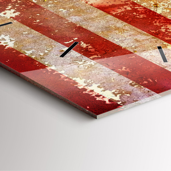 Skleněné hodiny čtvercové Vlajka USA ve vintage stylu