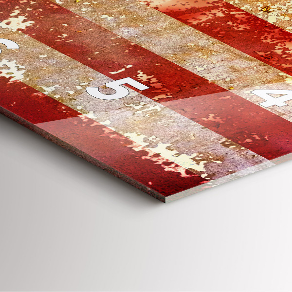 Skleněné hodiny čtvercové Vlajka USA ve vintage stylu