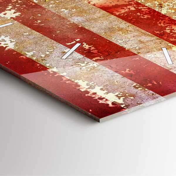 Skleněné hodiny čtvercové Vlajka USA ve vintage stylu