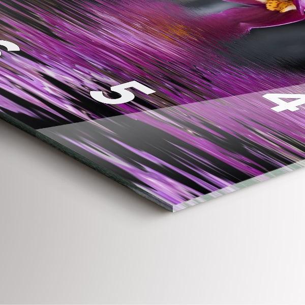 Skleněné hodiny čtvercové Květ orchideje na vodě