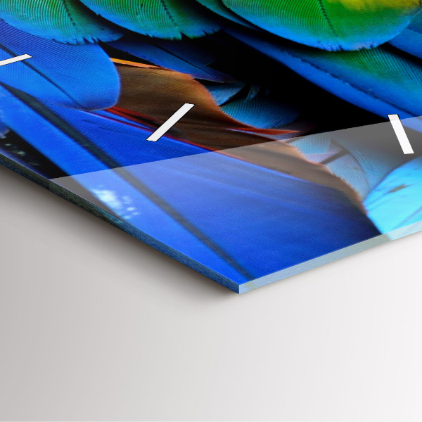 Čtvercové nástěnné hodiny Barevná ptačí křídla