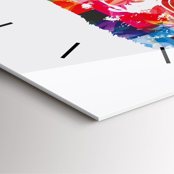 Čtvercové nástěnné hodiny Hlava medvěda