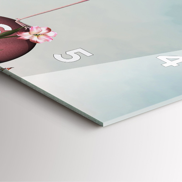 Čtvercové nástěnné hodiny Surrealistický plameňák