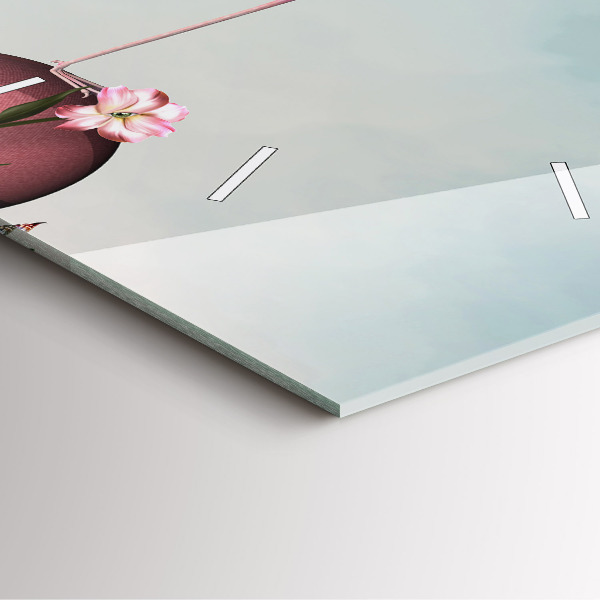 Čtvercové nástěnné hodiny Surrealistický plameňák