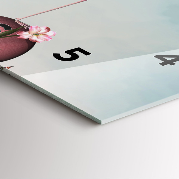 Čtvercové nástěnné hodiny Surrealistický plameňák