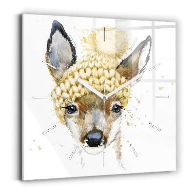 Čtvercové nástěnné hodiny Jelen