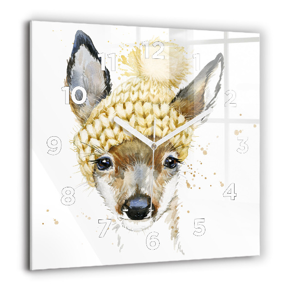 Čtvercové nástěnné hodiny Jelen