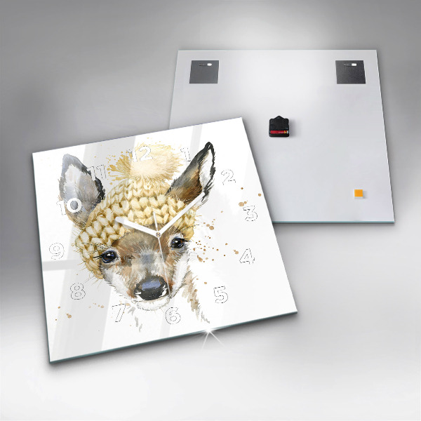 Čtvercové nástěnné hodiny Jelen