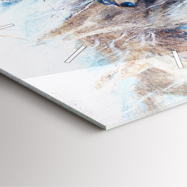 Čtvercové nástěnné hodiny Vlci v lese