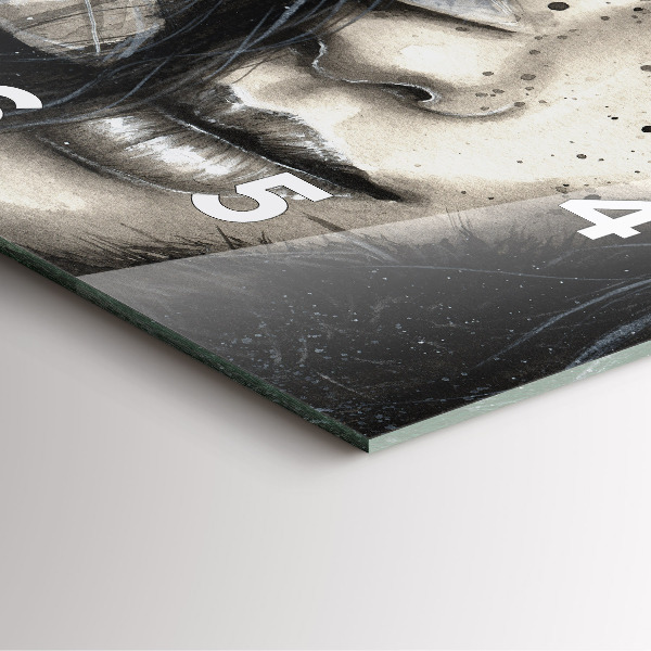 Čtvercové nástěnné hodiny Malovaný portrét