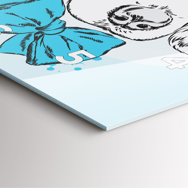 Čtvercové nástěnné hodiny Psí štěně