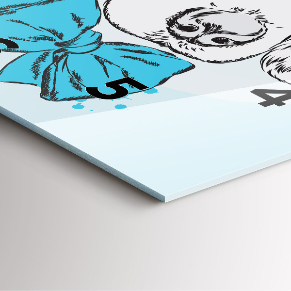 Čtvercové nástěnné hodiny Psí štěně