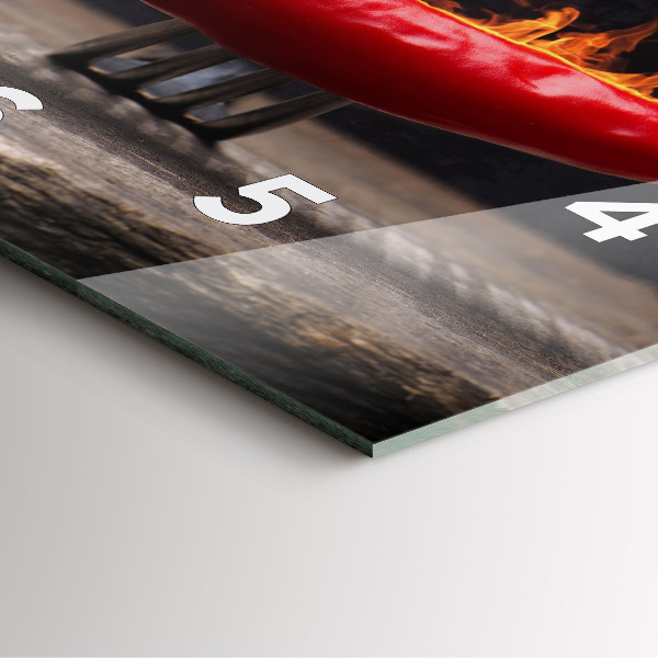 Čtvercové nástěnné hodiny Pepřová paprika