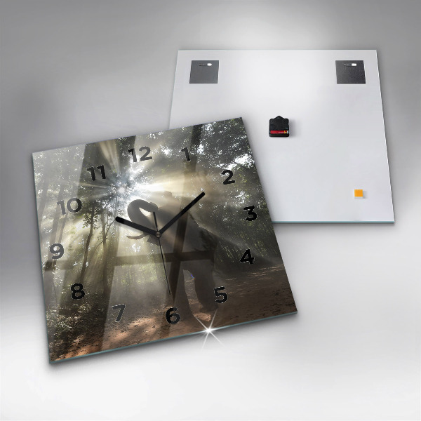 Čtvercové nástěnné hodiny Slon v džungli