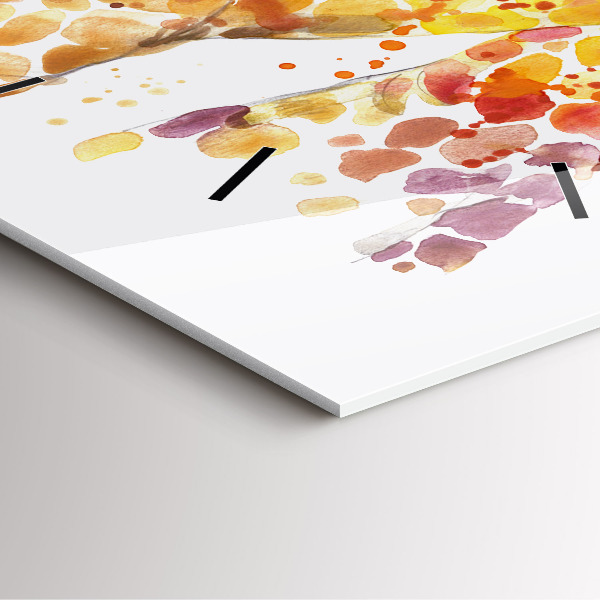 Čtvercové nástěnné hodiny Žirafa - akvarel