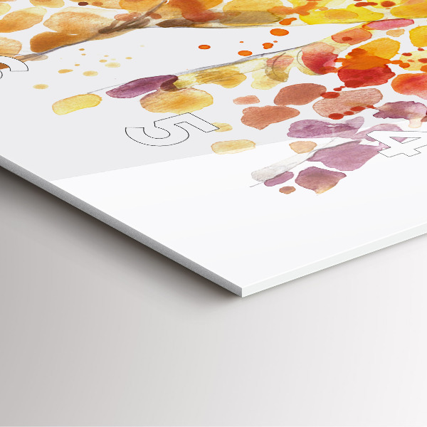 Čtvercové nástěnné hodiny Žirafa - akvarel