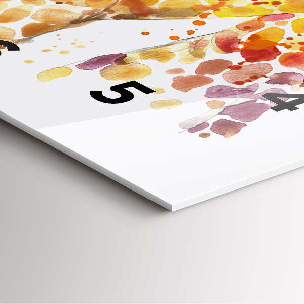 Čtvercové nástěnné hodiny Žirafa - akvarel