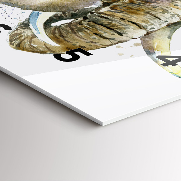 Čtvercové nástěnné hodiny Malovaná zvířata sloni