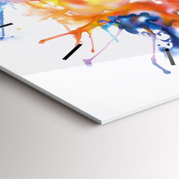 Čtvercové nástěnné hodiny Lev - akvarel