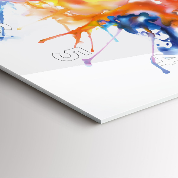 Čtvercové nástěnné hodiny Lev - akvarel