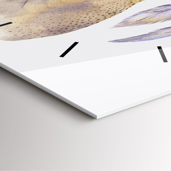 Čtvercové nástěnné hodiny Hlava jelena a květiny