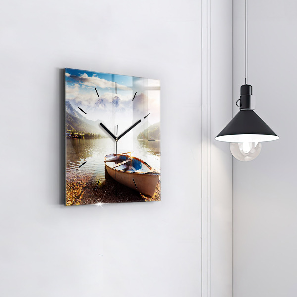 Čtvercové nástěnné hodiny Pohled na jezero