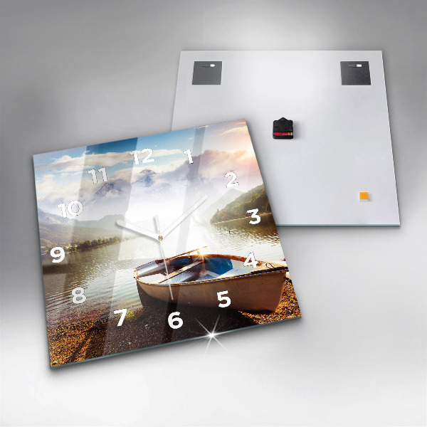 Čtvercové nástěnné hodiny Pohled na jezero
