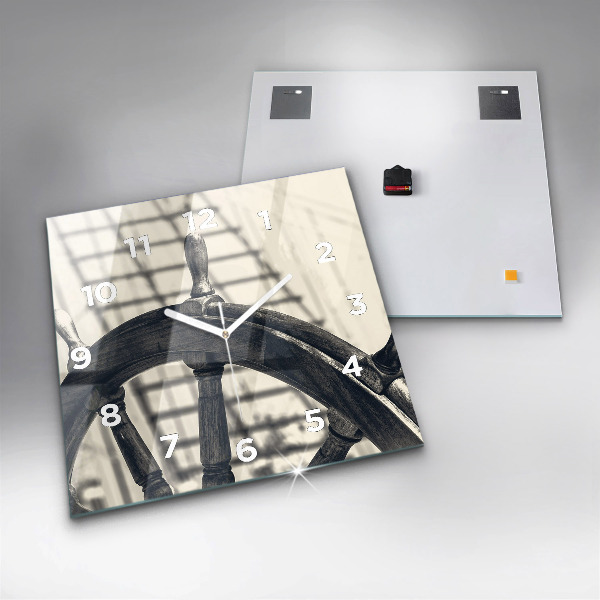 Čtvercové nástěnné hodiny Starobylá loď