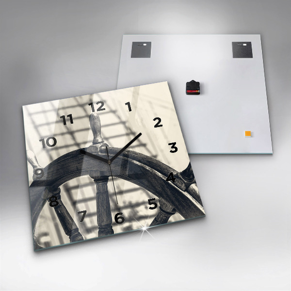 Čtvercové nástěnné hodiny Starobylá loď