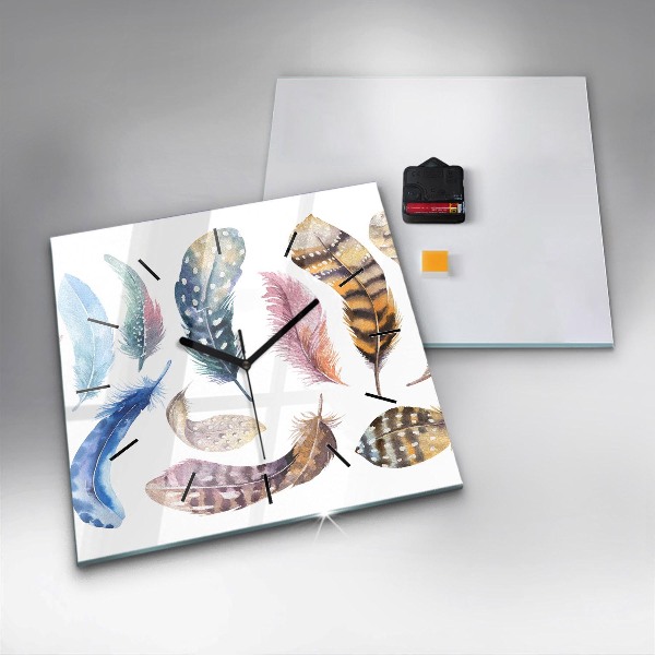 Čtvercové nástěnné hodiny Retro umělecká ilustrace