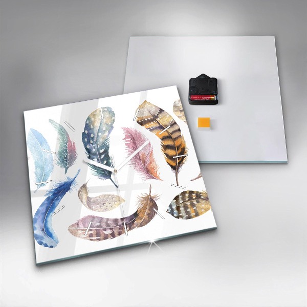 Čtvercové nástěnné hodiny Retro umělecká ilustrace