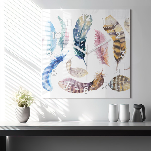 Čtvercové nástěnné hodiny Retro umělecká ilustrace