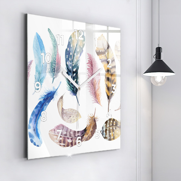 Čtvercové nástěnné hodiny Retro umělecká ilustrace