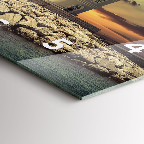 Čtvercové nástěnné hodiny Maják na vodě