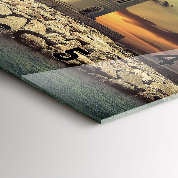 Čtvercové nástěnné hodiny Maják na vodě