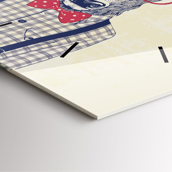 Čtvercové nástěnné hodiny Jelen v košili