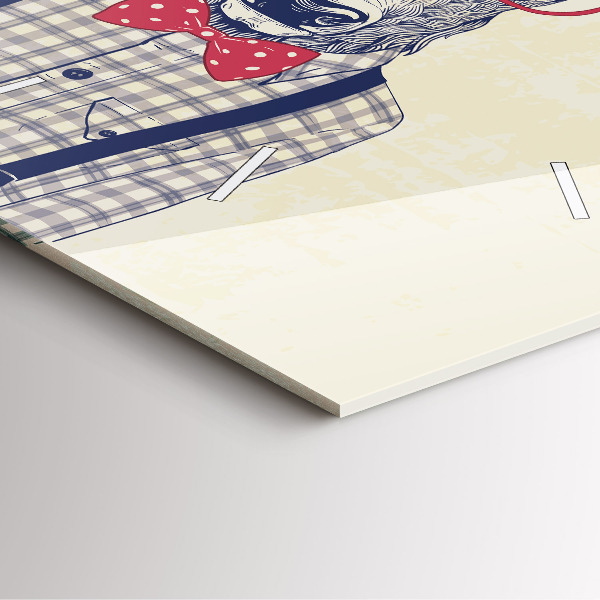 Čtvercové nástěnné hodiny Jelen v košili