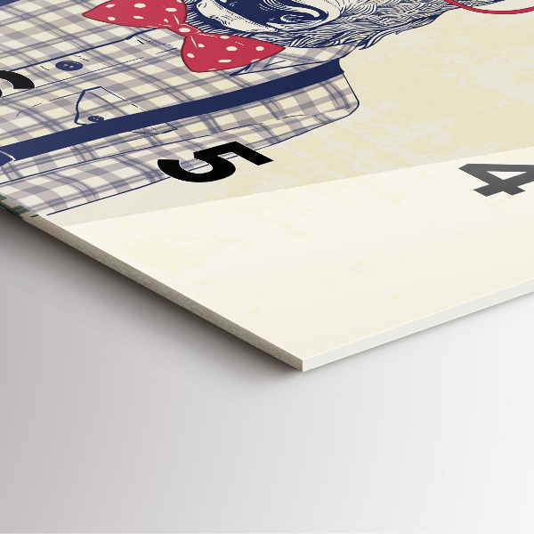 Čtvercové nástěnné hodiny Jelen v košili