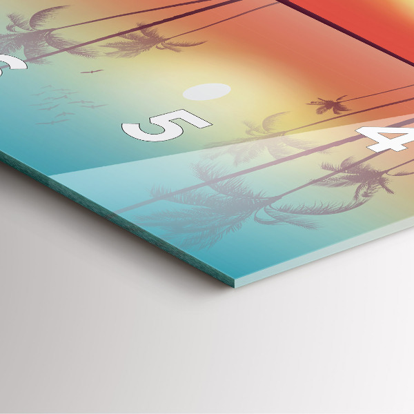 Čtvercové nástěnné hodiny Tropické palmy