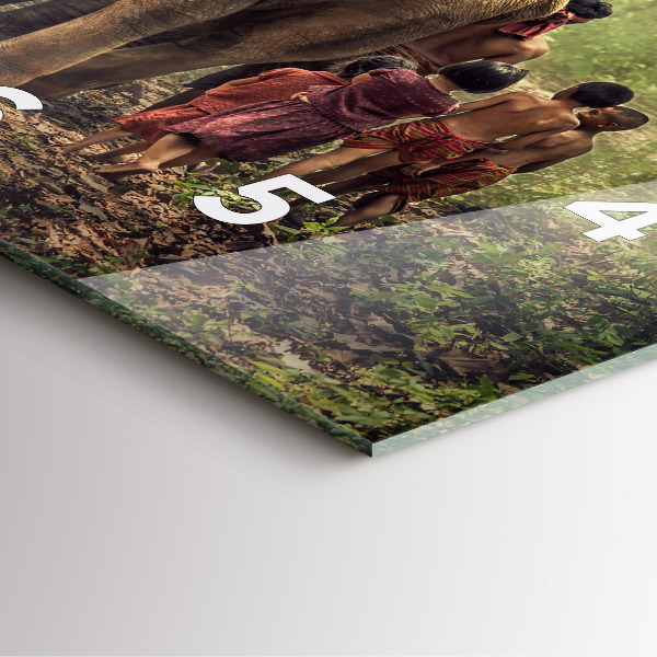 Čtvercové nástěnné hodiny Děti vedoucí slona